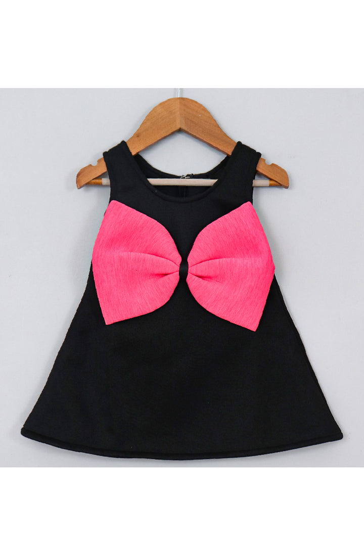 Black Bow Detailing Scuba Dress