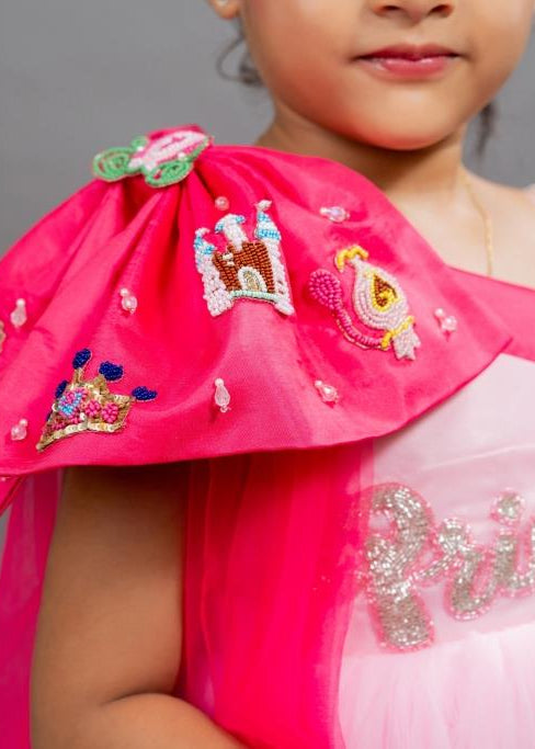 Princess Pink Heavy Satin Soft Gown