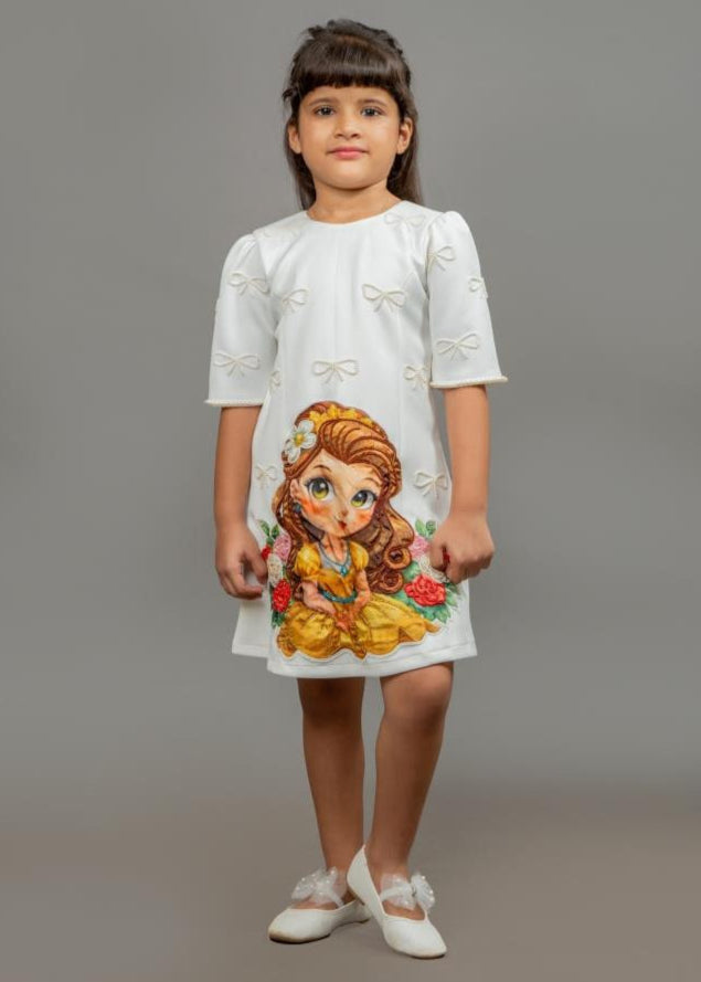 White Cartoon Princess Boutique Dress