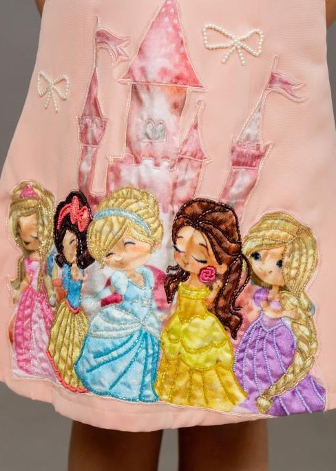 Peach Scuba Castle A-line Dress