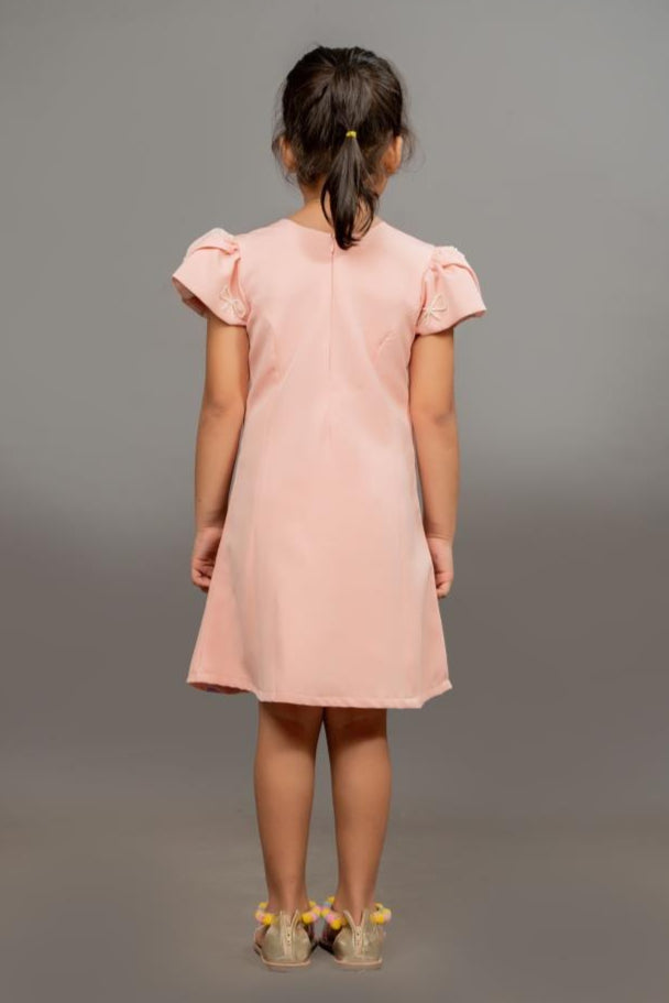 Peach Scuba Castle A-line Dress