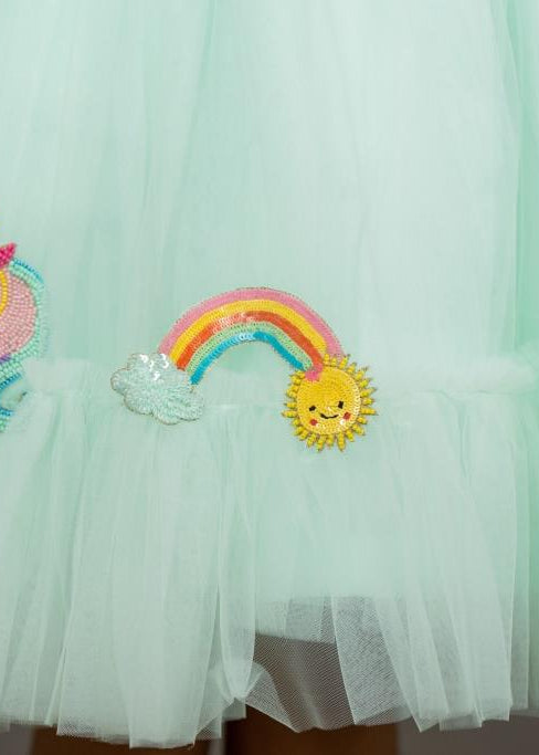 Pastel Mint Green Unicorn Tulle Dress