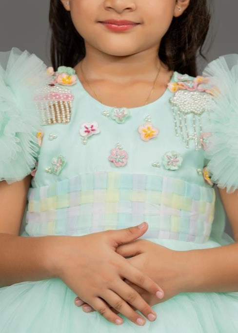 Pastel Mint Green Unicorn Tulle Dress