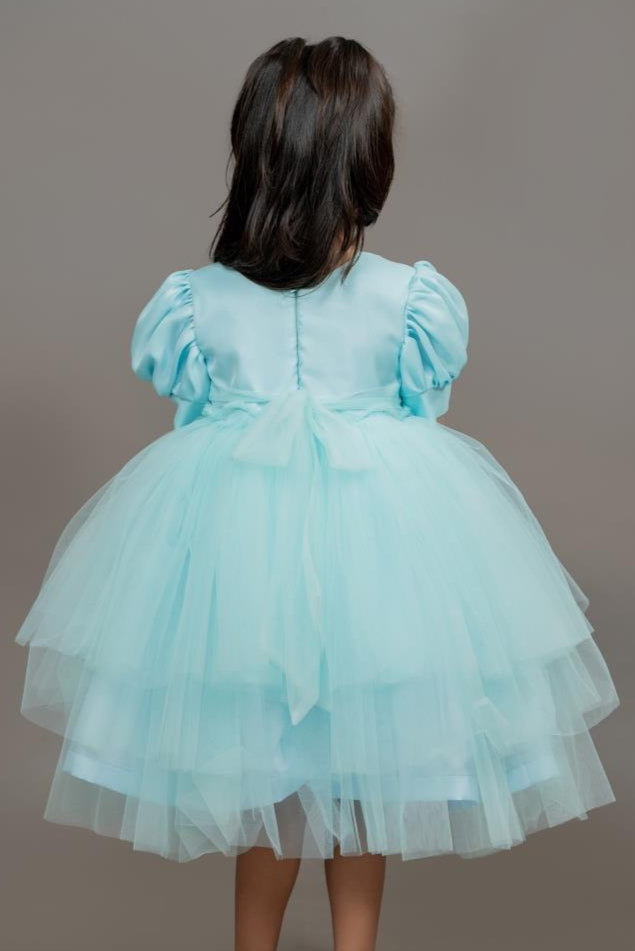 Sky Blue Premium Soft Net Fairy Tulle Dress