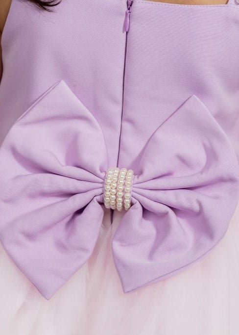 Lavender Organza And Satin Shell Dress