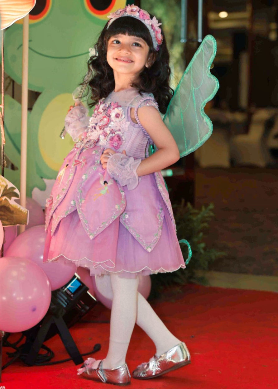 Lilac Rainbow With petal Twirl And Fairy Dress