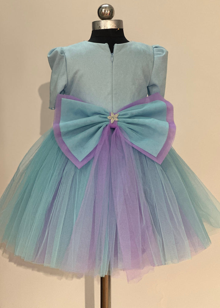 Sky Blue Elsa Aahana Frozen Net Dress