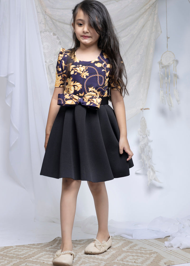 Black Scuba Linked Luxury Dress