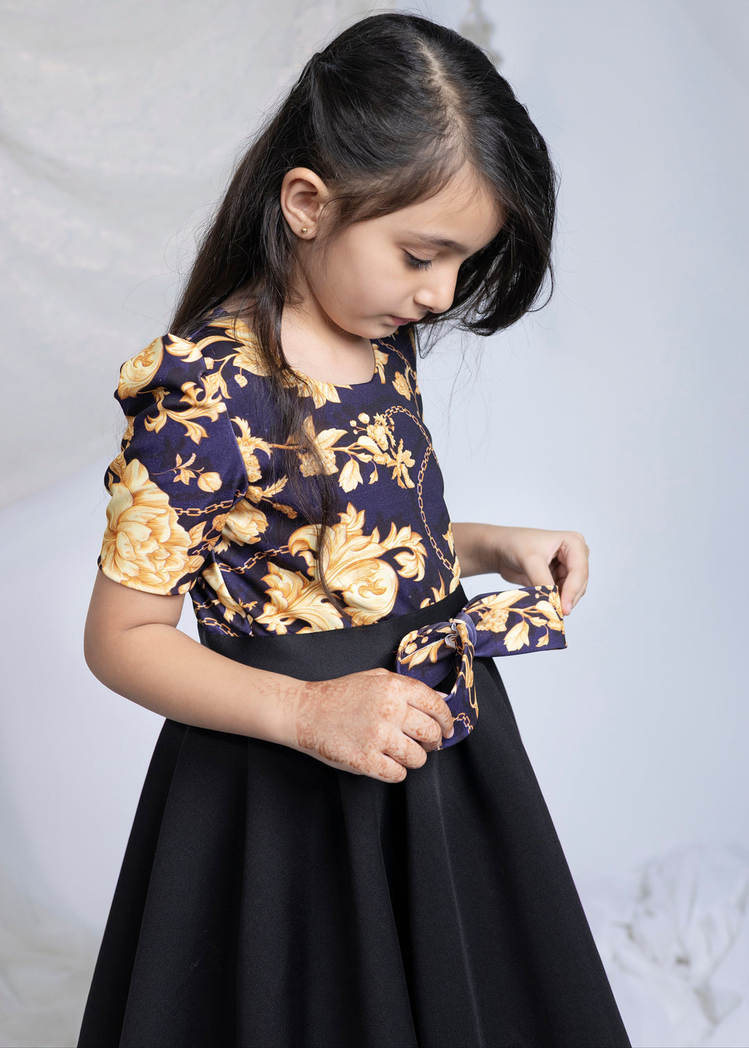 Black Scuba Linked Luxury Dress