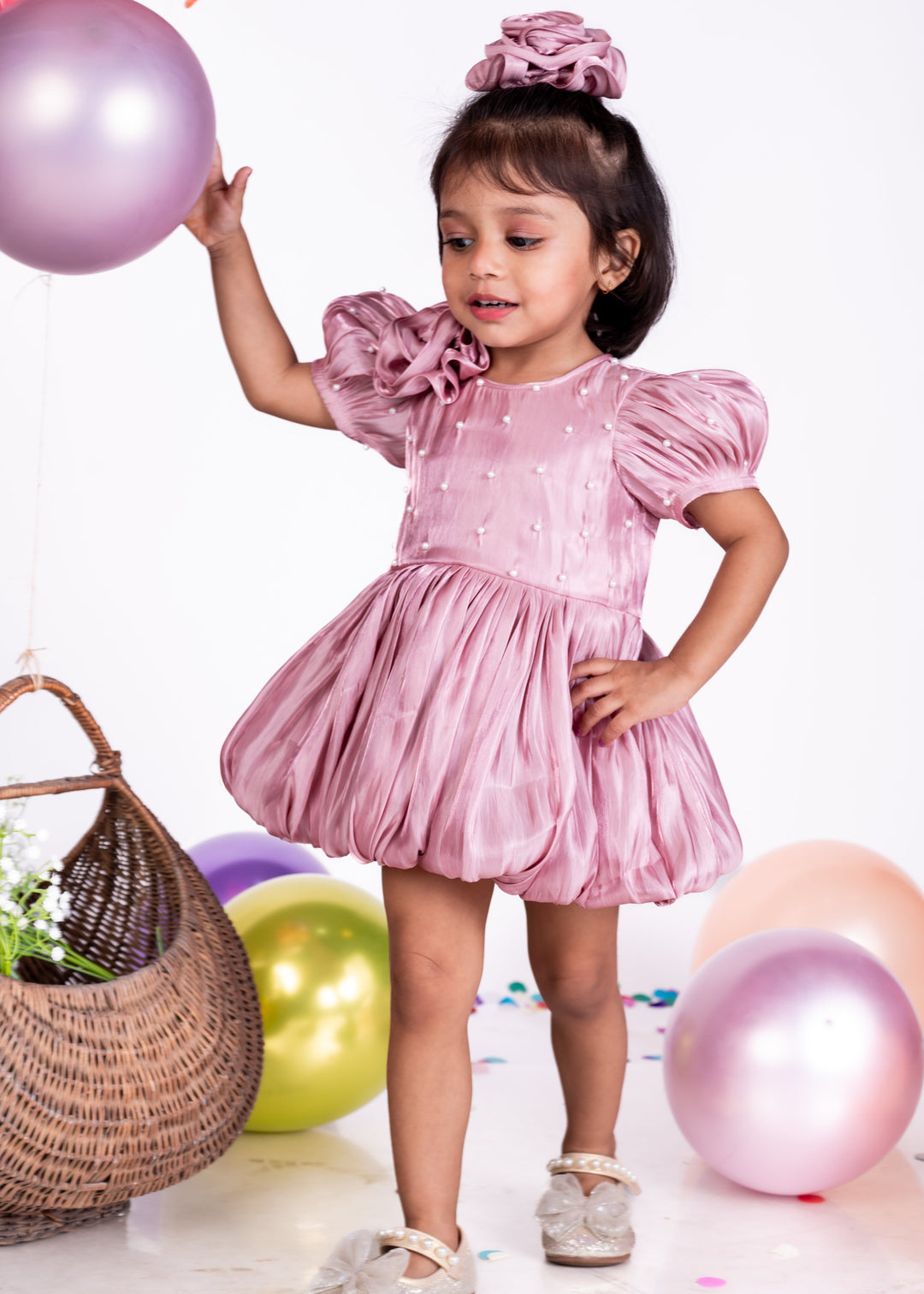 Pink Rose Gold Pearl Bubble Dress