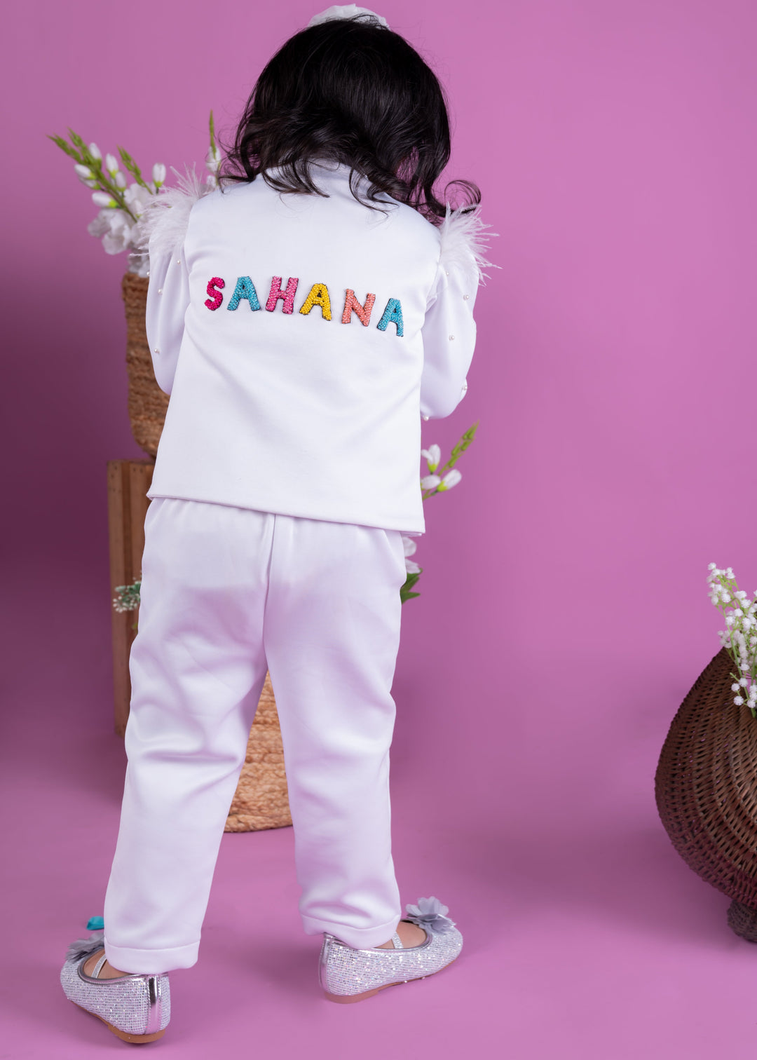 White Personalised Name Farmland Blazer Set