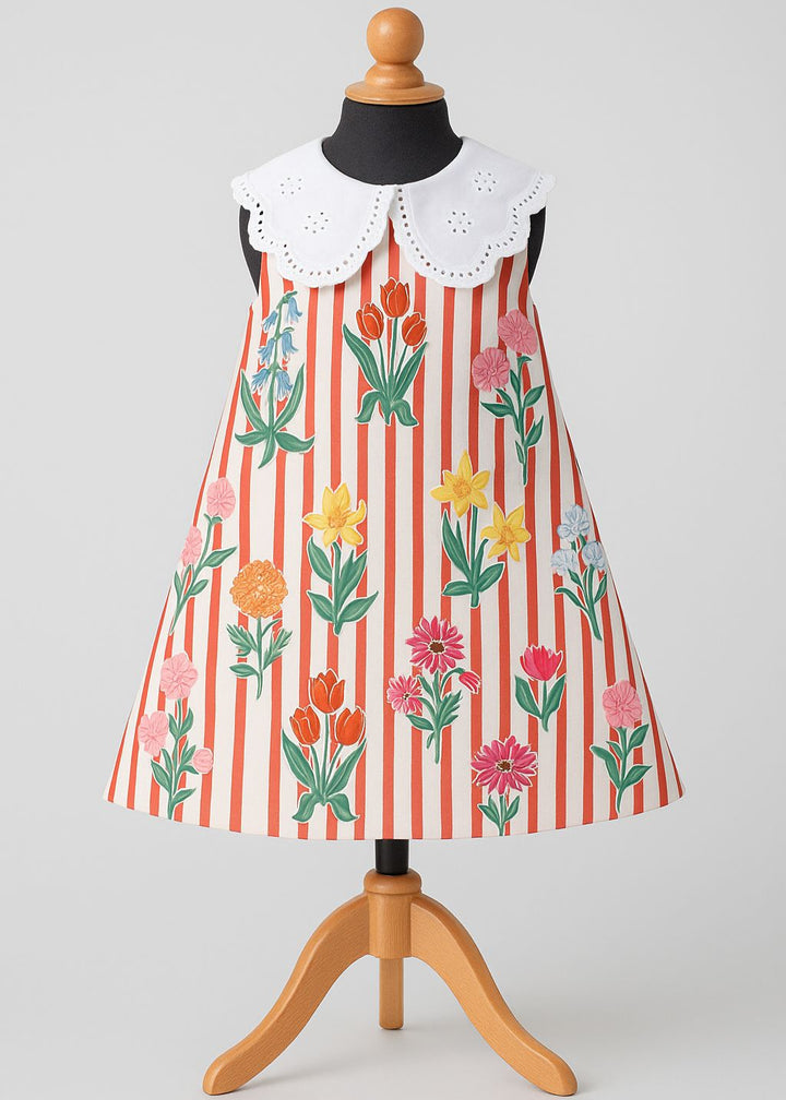 Multicolor Flower Printed Pure Cotton A-line Dress
