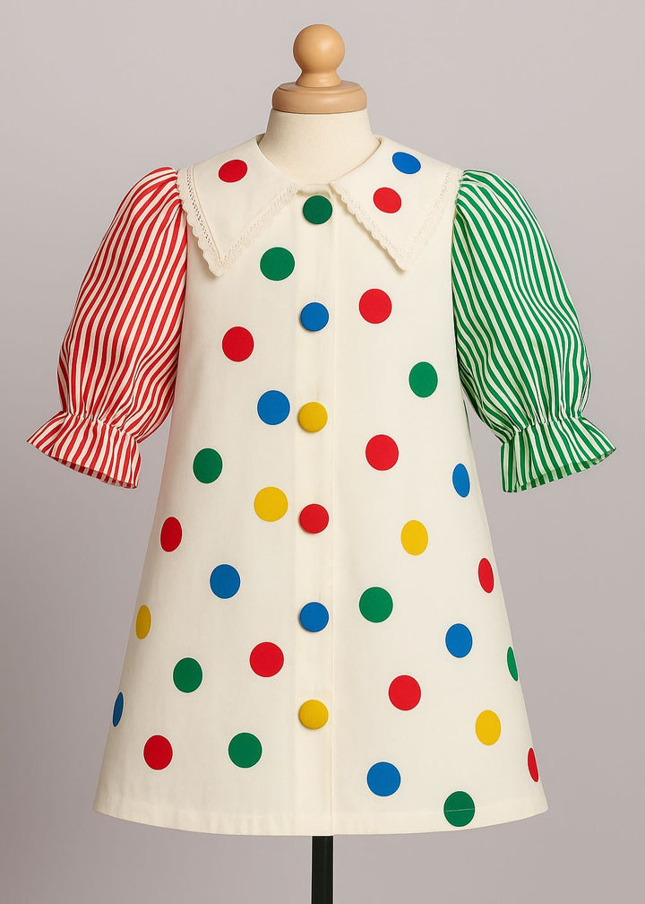 Multicolor Polka Dot A-line Dress
