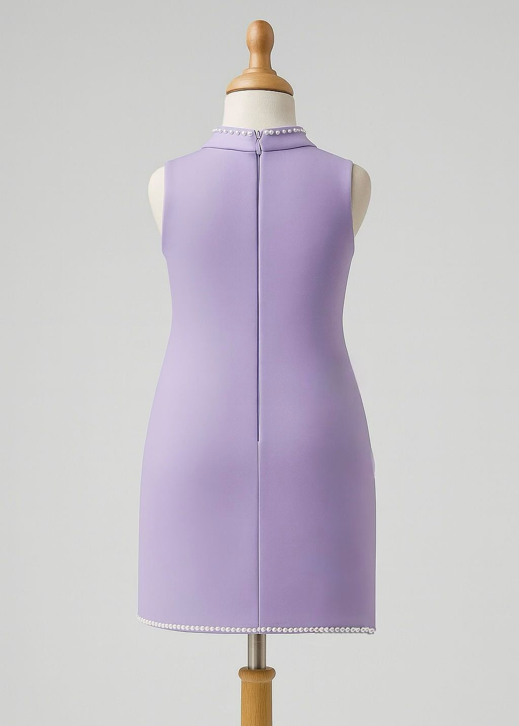 Lavender Lycra Pearl Bow Dress