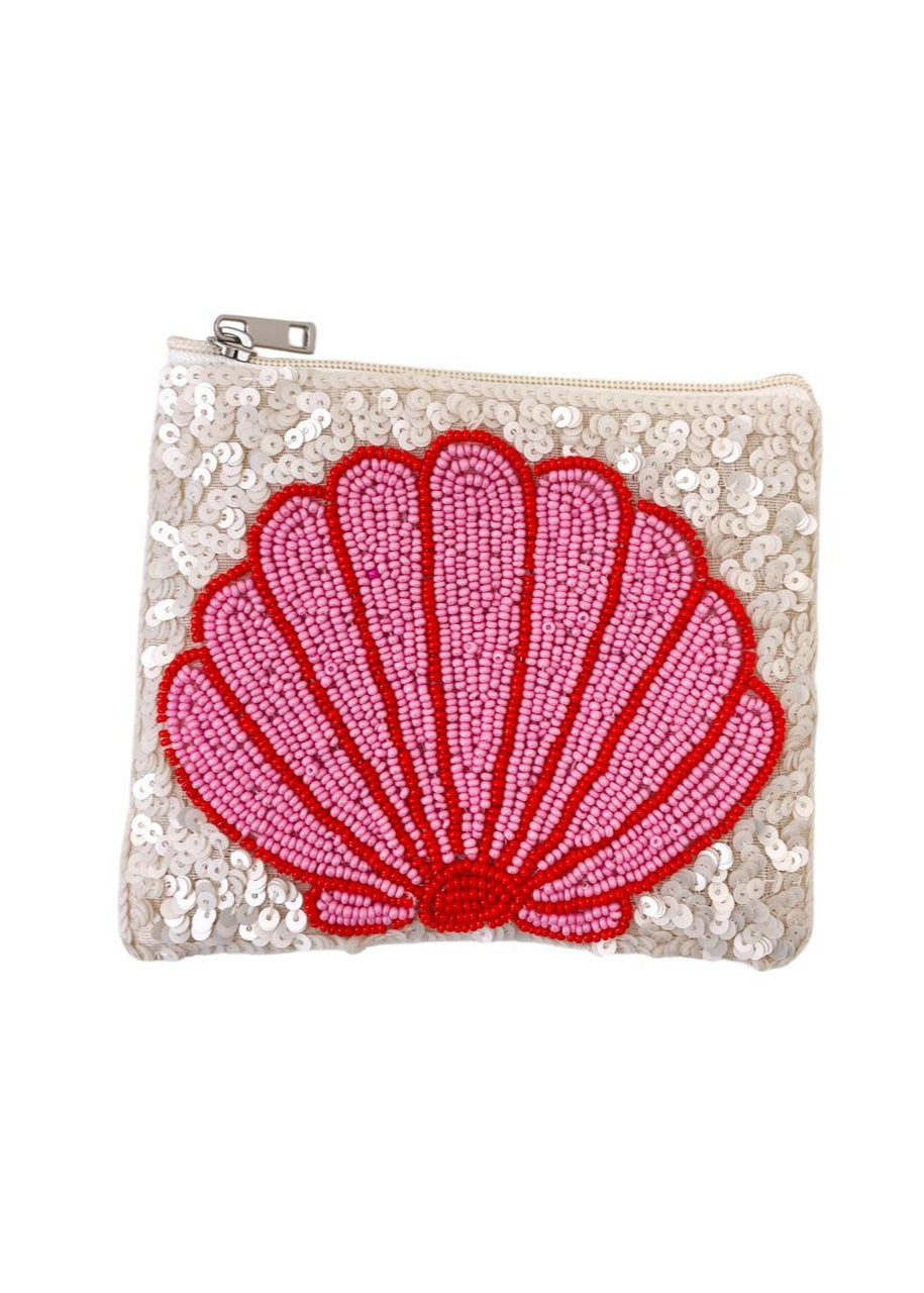 Handmade Shell Beaded Embroidered Coin Purse