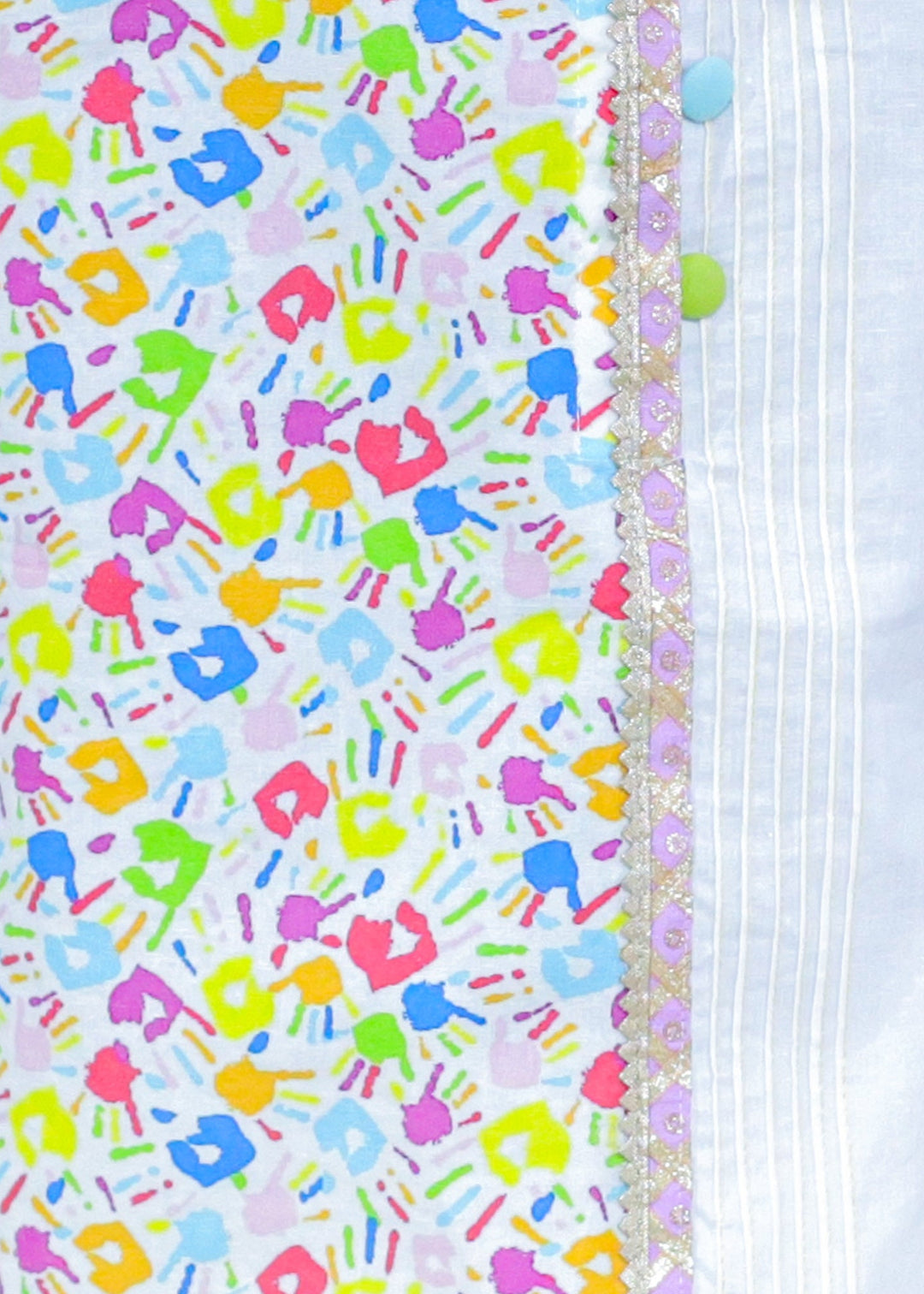 Multicolor Hands Holi Printed Kurta With Pyjama Set