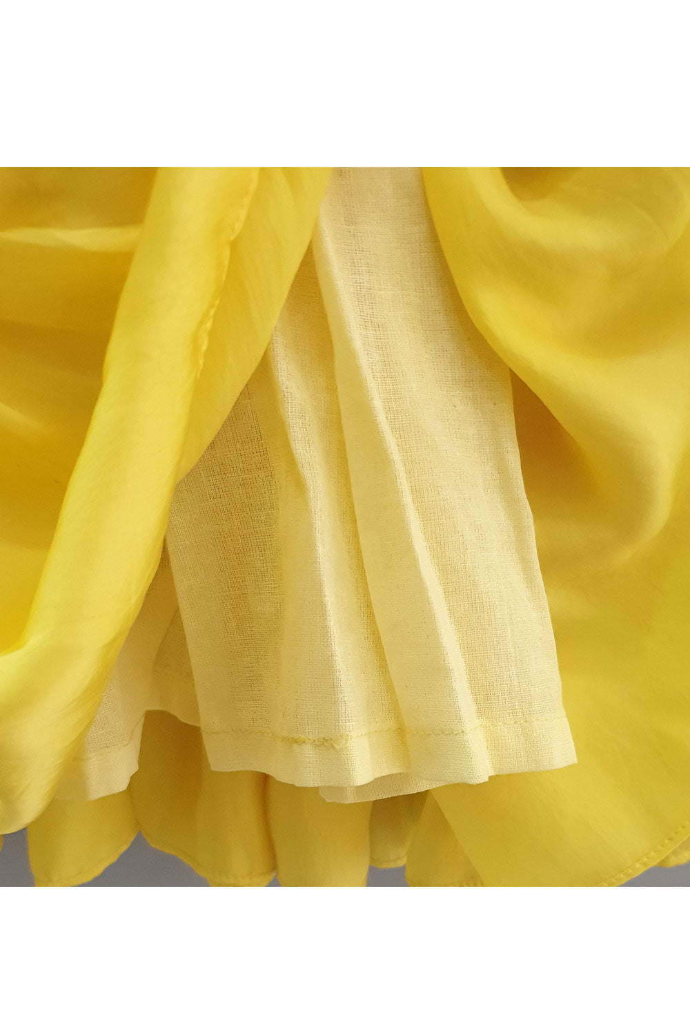 Yellow embroidered jacket gown