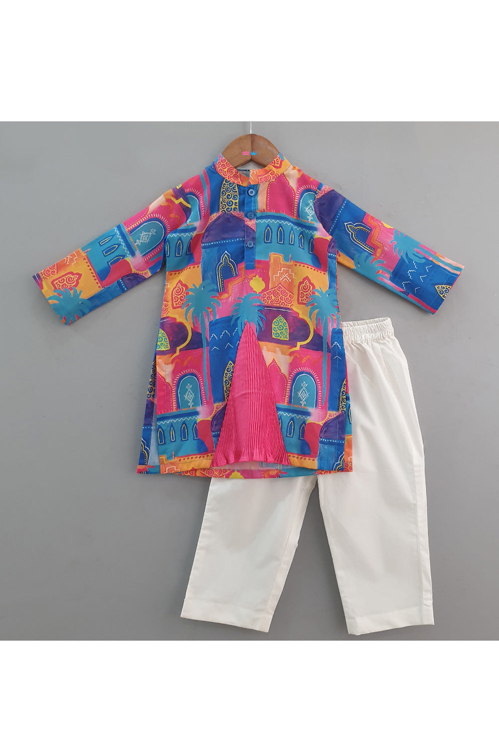 Multicolor Abstract Printed Kurta With Pyjama Set