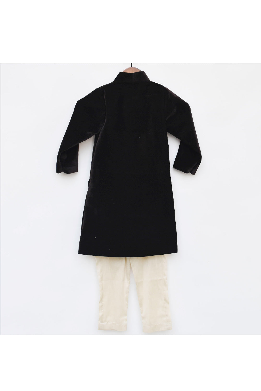 Brown Velvet Achkan With Pyjama Set