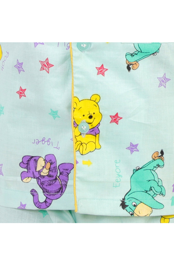 Sky blue cartoon printed nightsuit