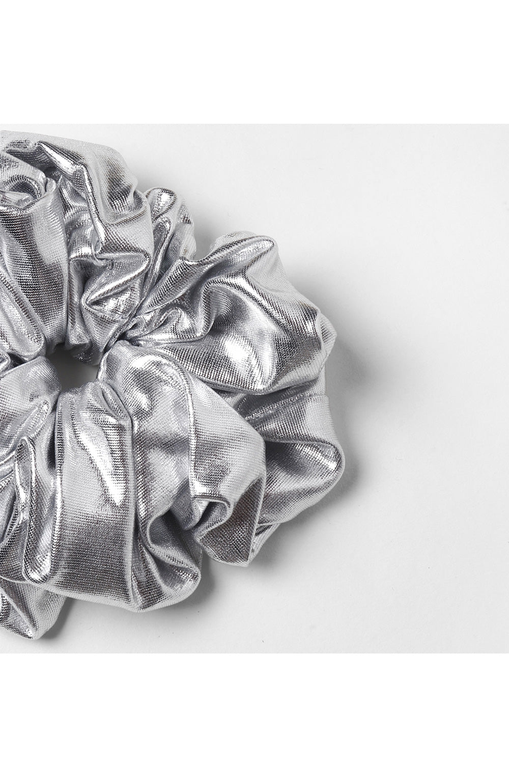 Golden And Silver Metallic Scrunchie - Set Of 2