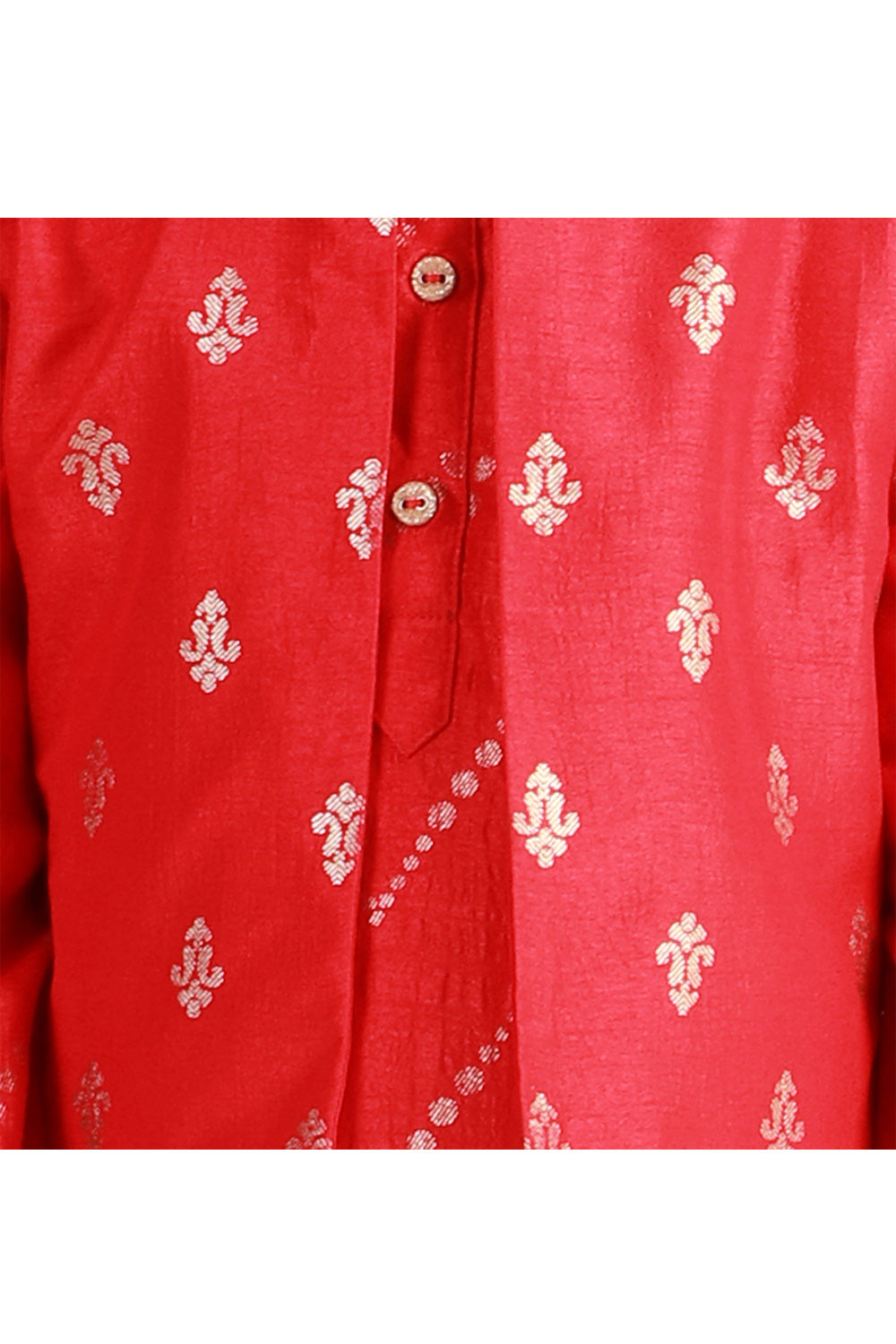 Red Printed Kurta With Jacket Set