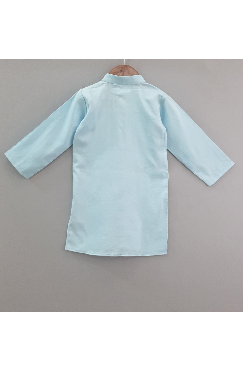 Mirror work sky blue kurta with pyjama