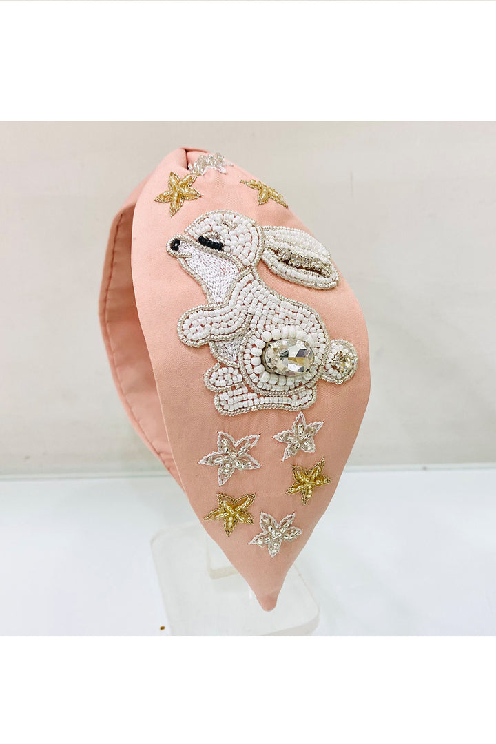 Peach Bunny Motif Pure Crepe Hairband