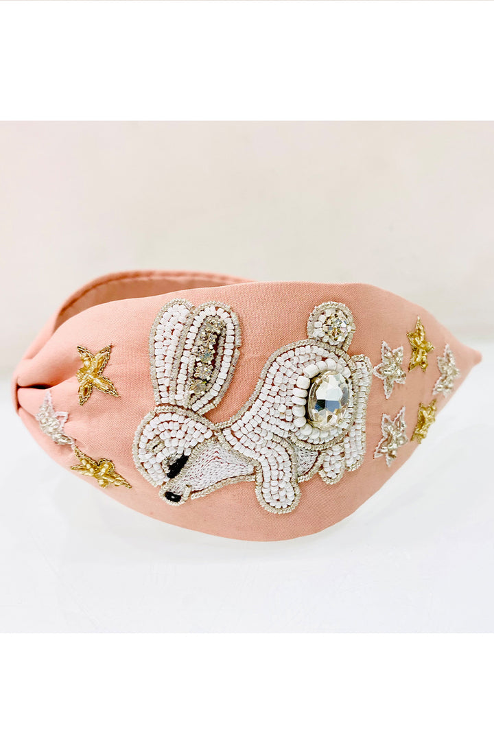 Peach Bunny Motif Pure Crepe Hairband