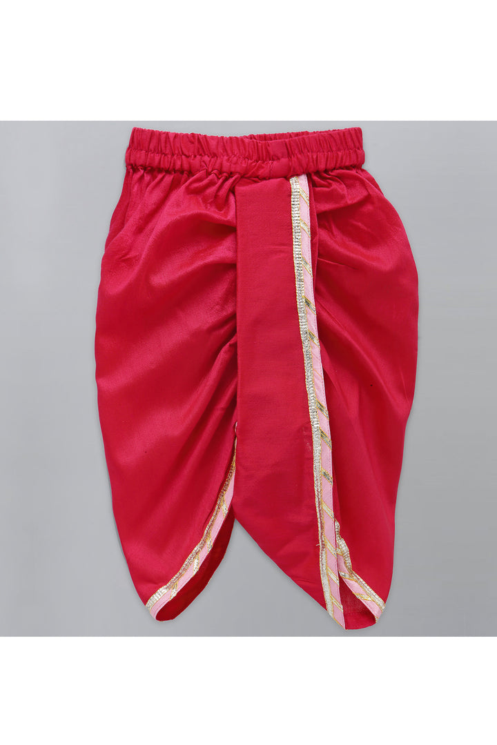 Off White krishna Embroidered Angarkha Kurta With dhoti Set