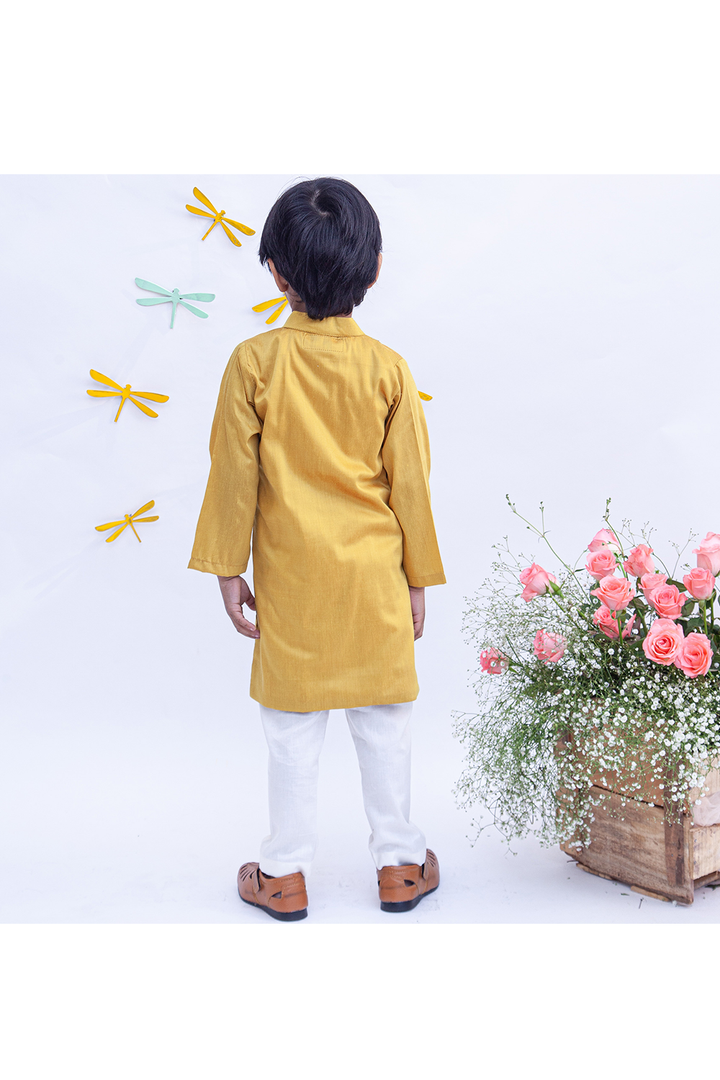 Cotton silk Embroidered kurta and churidar