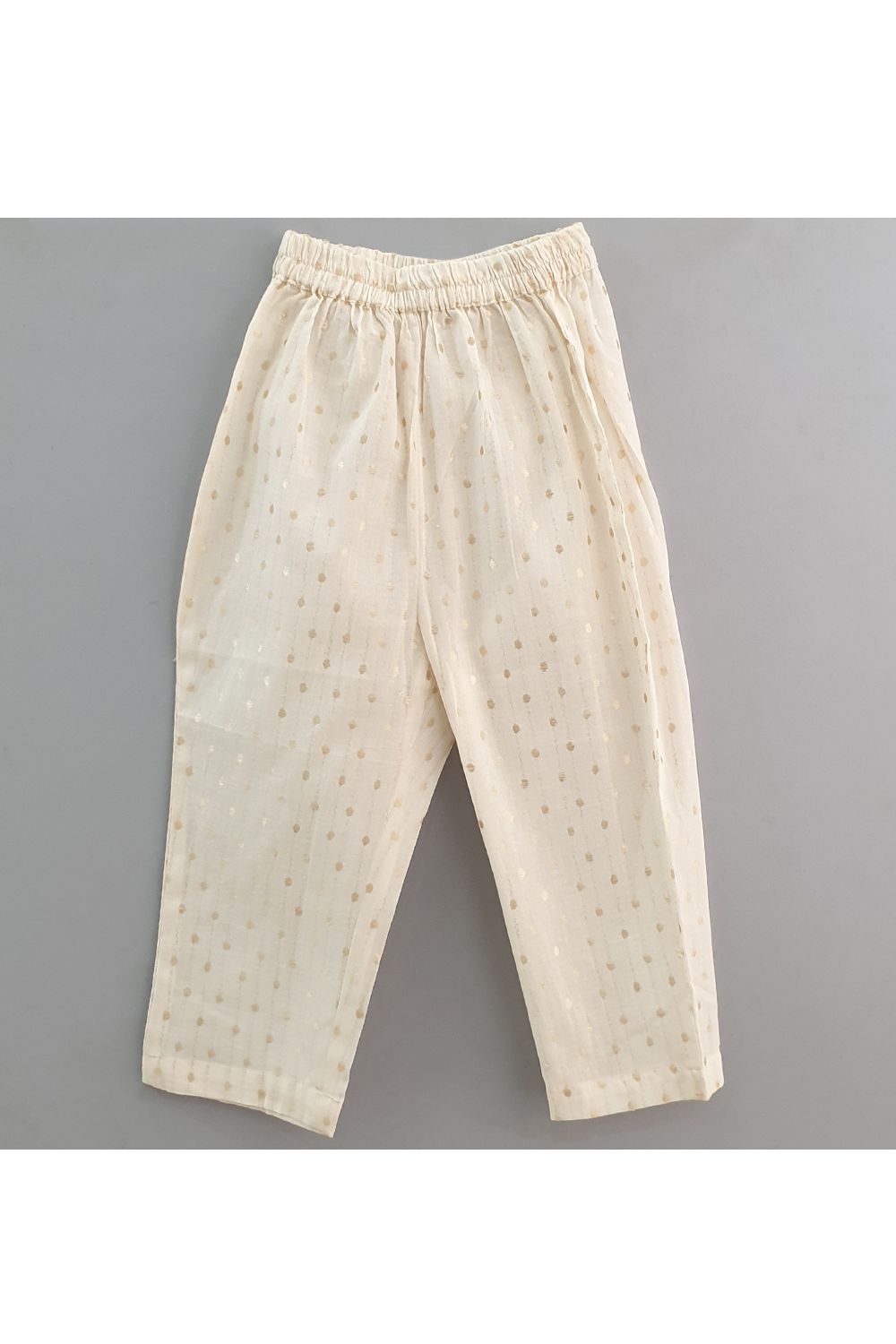 Beige Muslin Cotton Asymmetrical Shirt With Pyjama Set