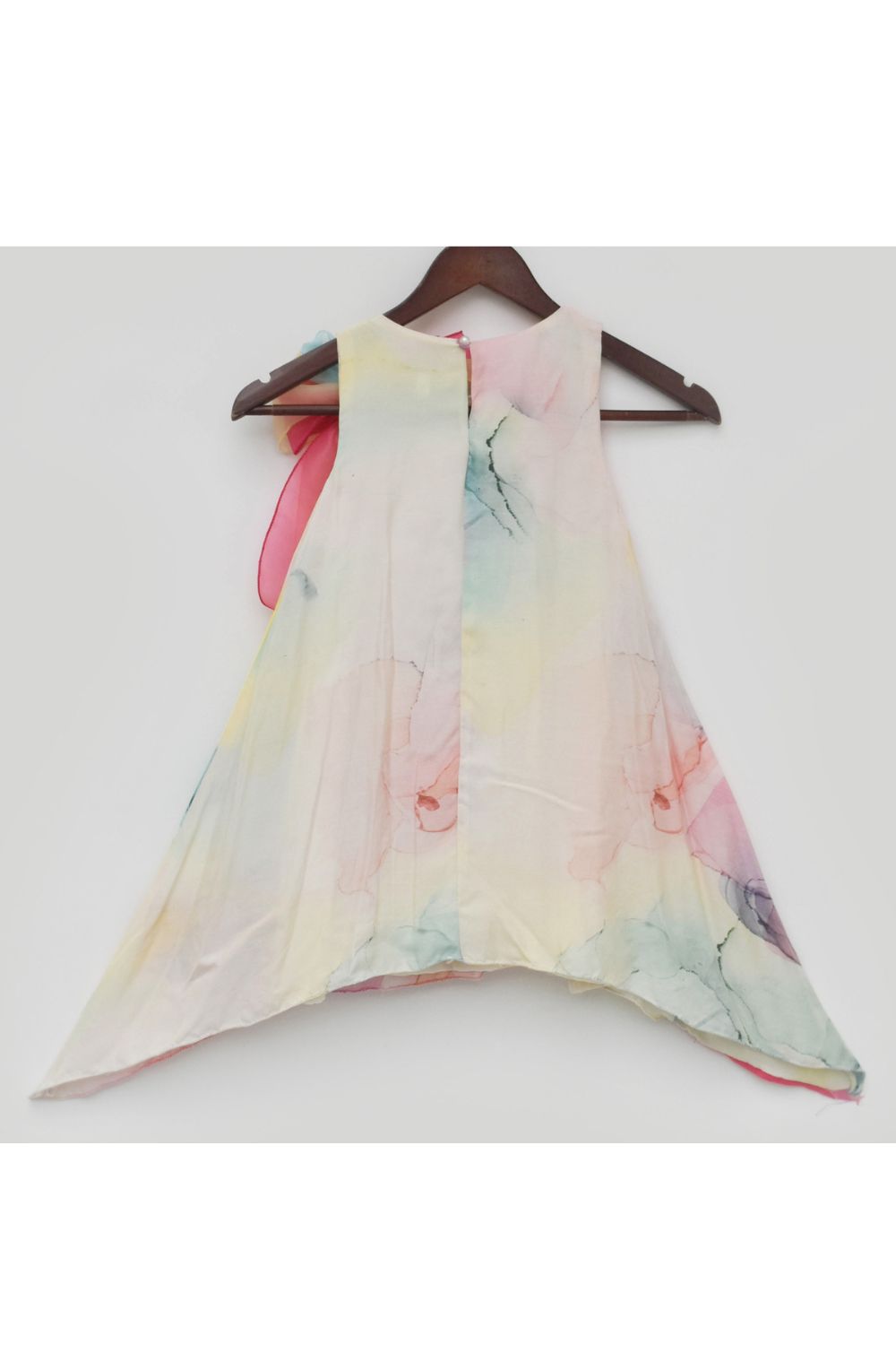 Multicolor Tie And Dye Printed Organza Dress