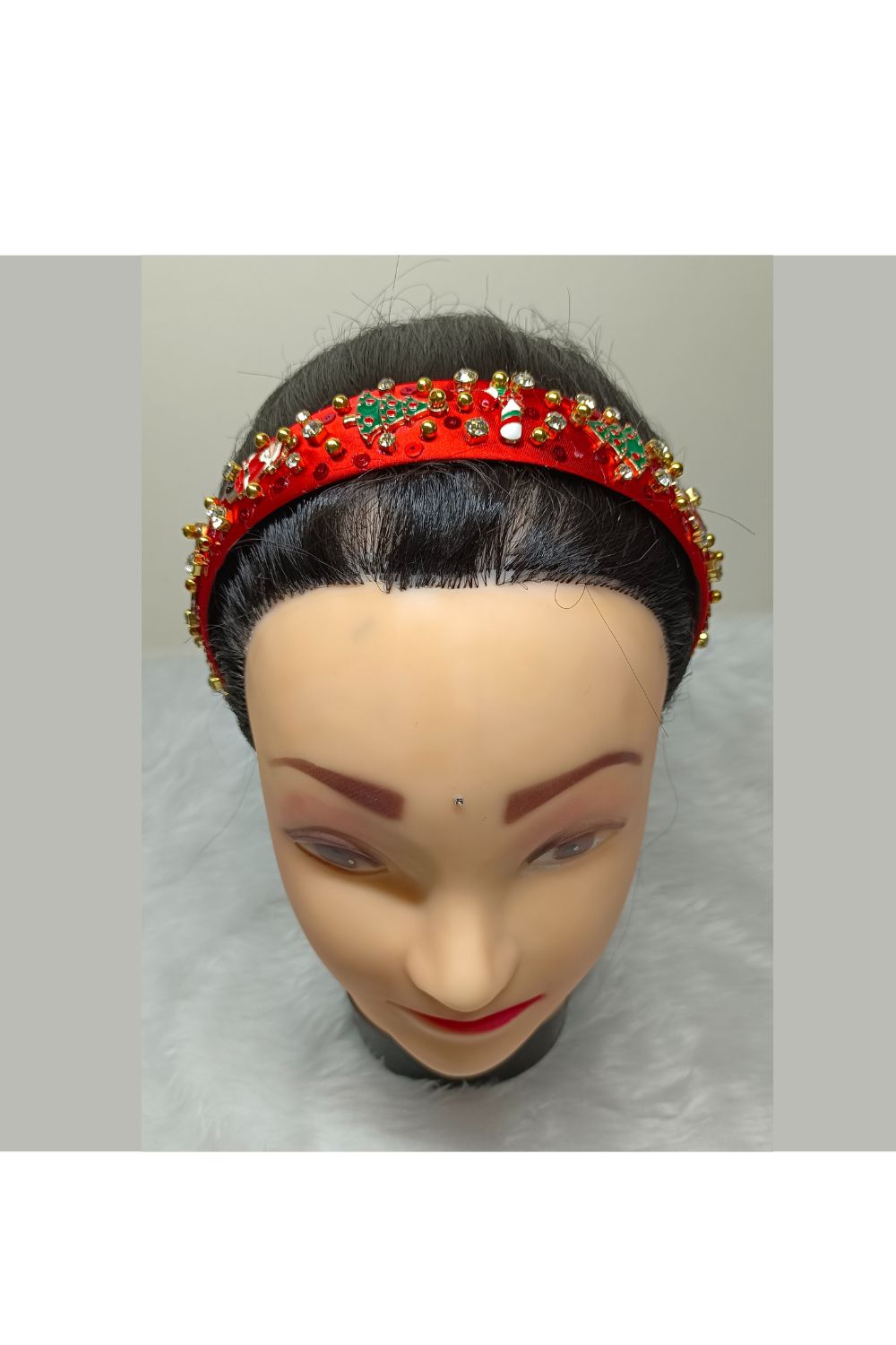 Red Xmas Tree Detailing Cotton Hairband