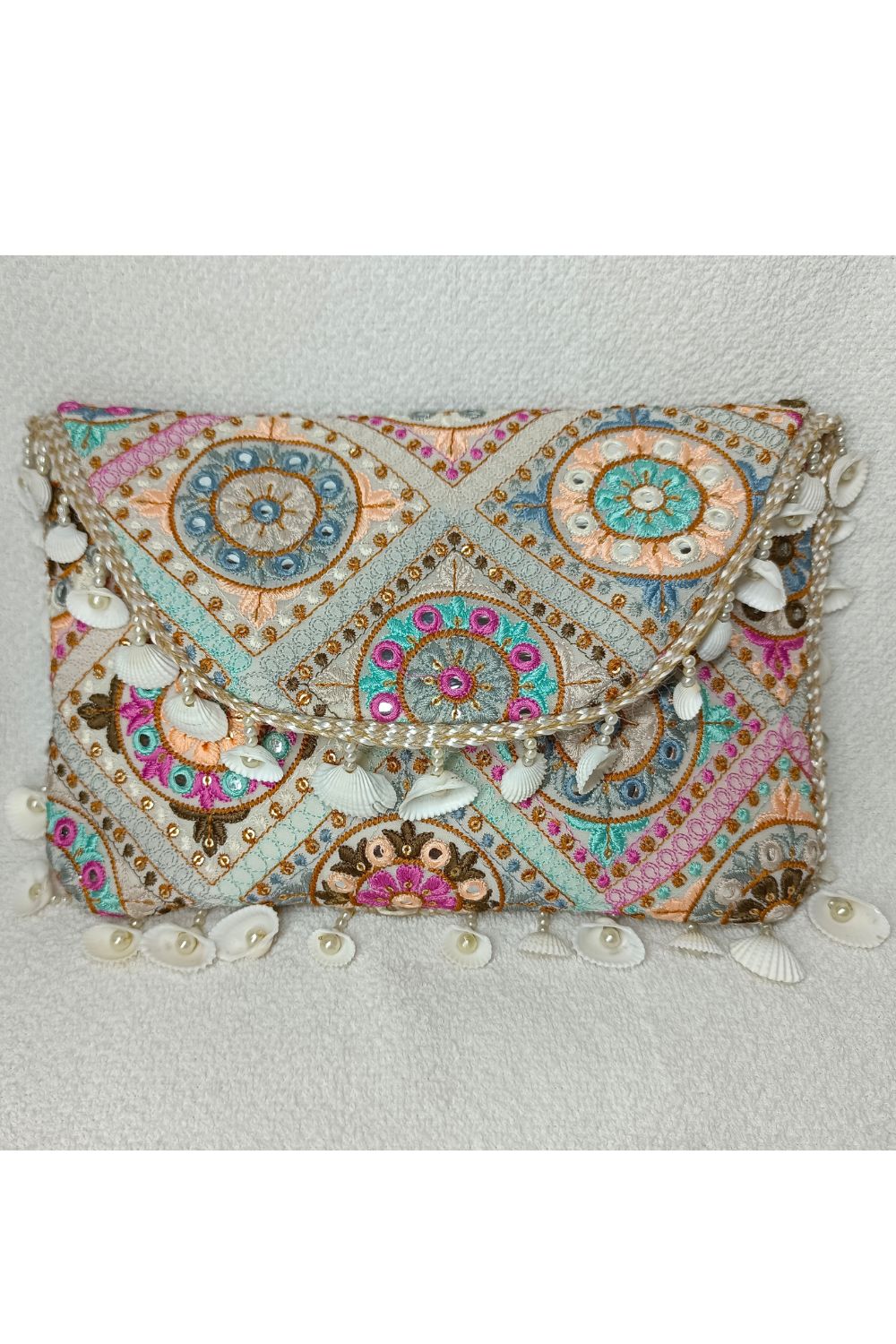 Multicolor Embroidered Georgette Handbag