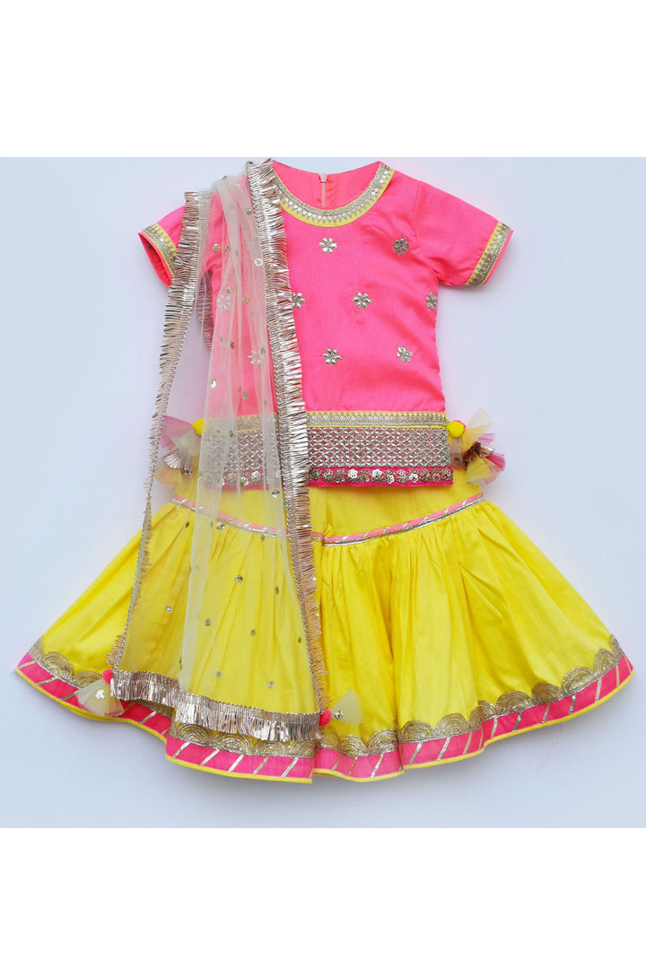 Floral embroidered kurti and sharara with dupatta