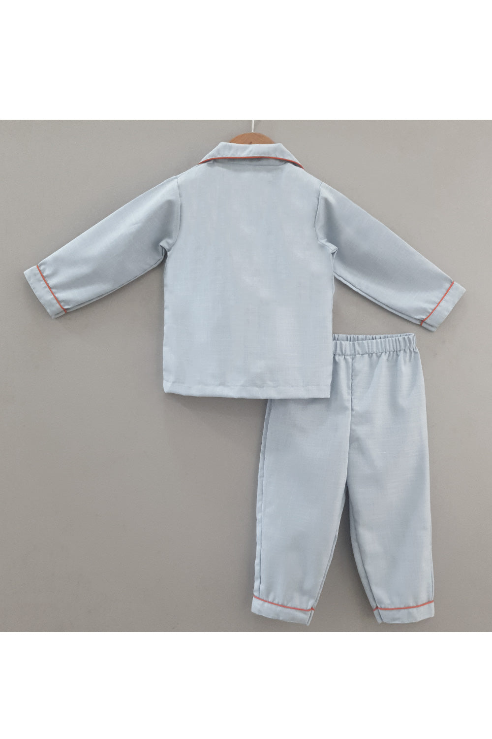 Powder Blue Lion Motif Cotton Nightsuit