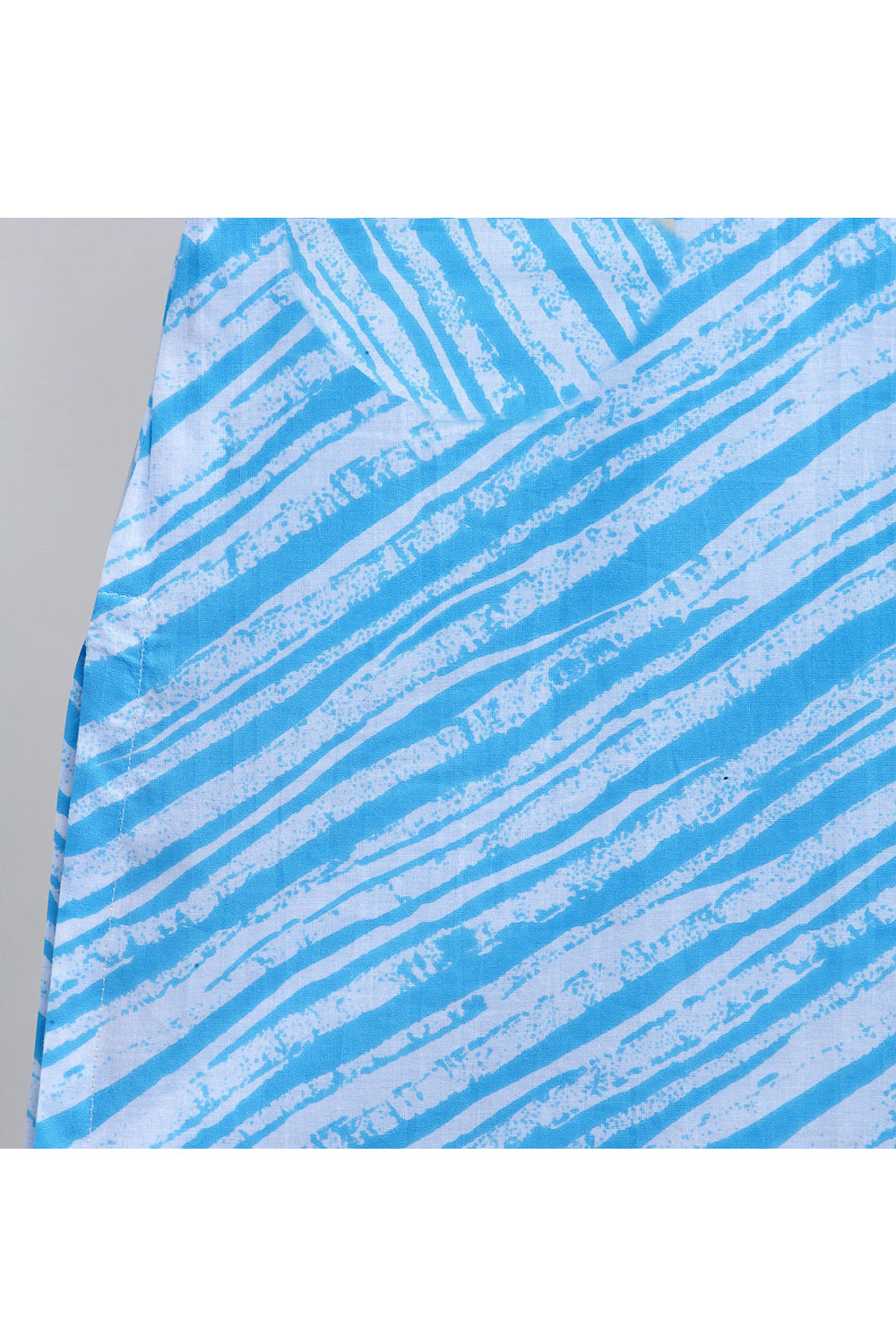 Light Blue Printed Kurta With White Pyjama Set
