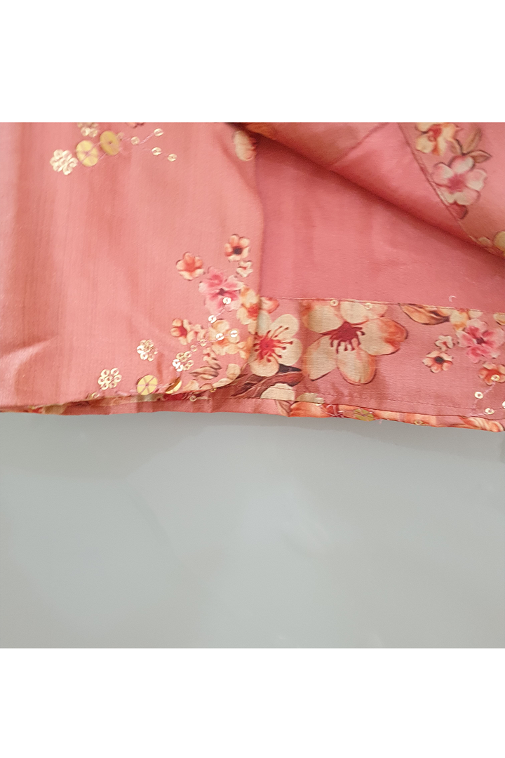 Light wine floral printed sherwani with dhoti