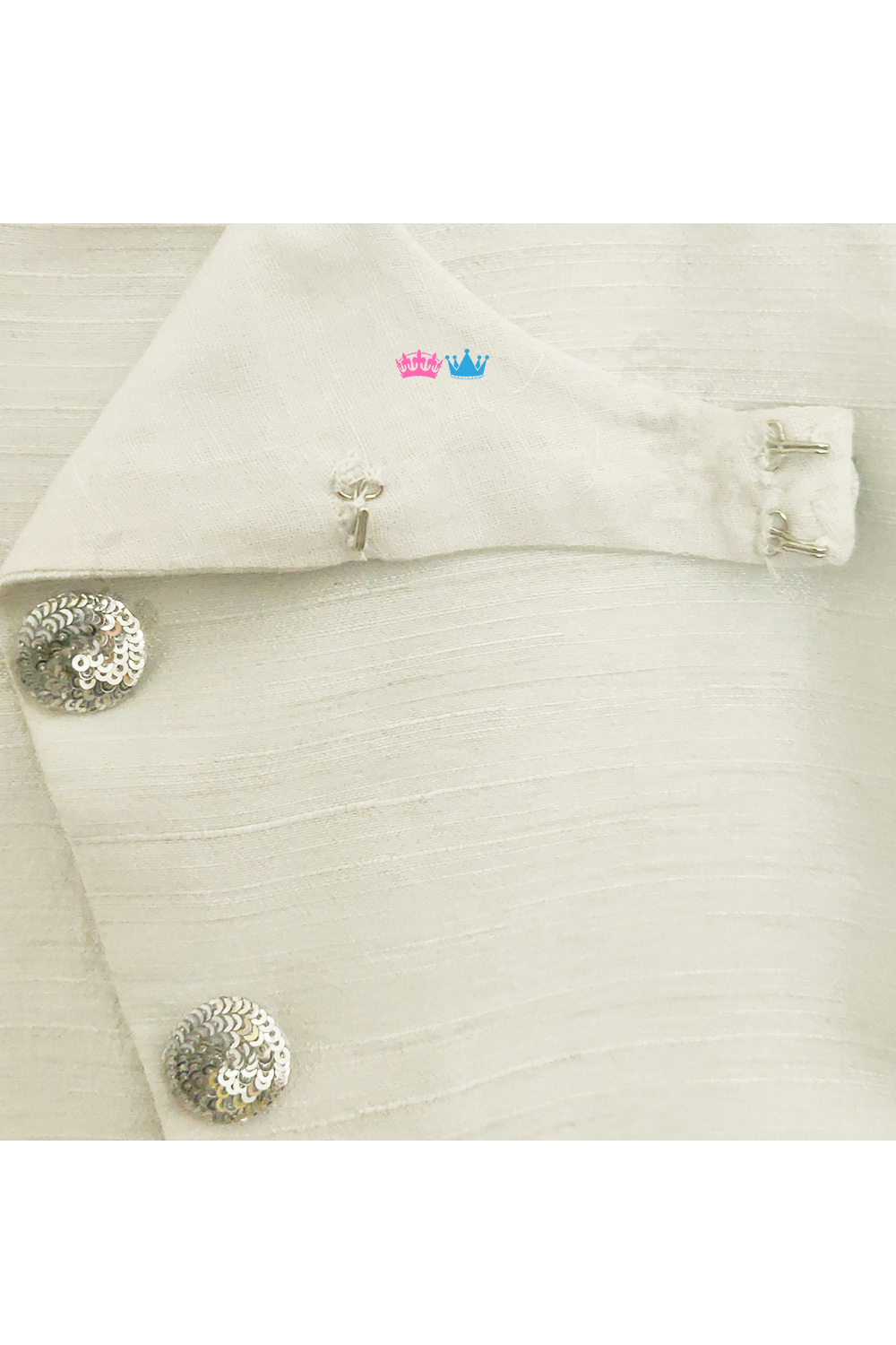 Silver silk jacket and dhoti pant