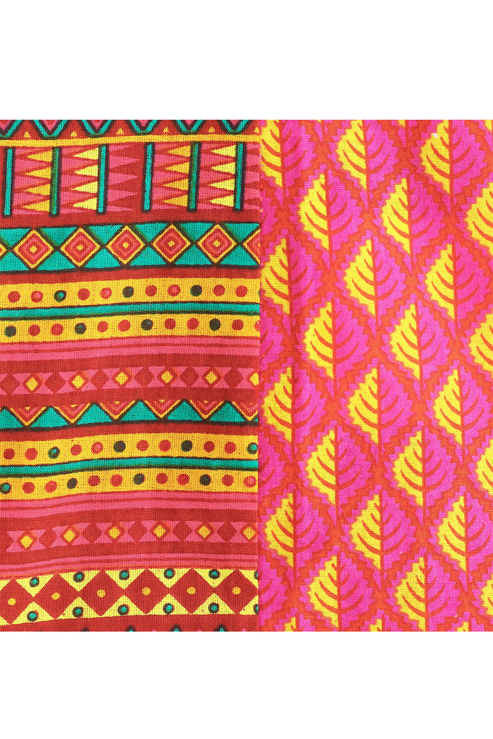 Brown printed top with green dhoti set