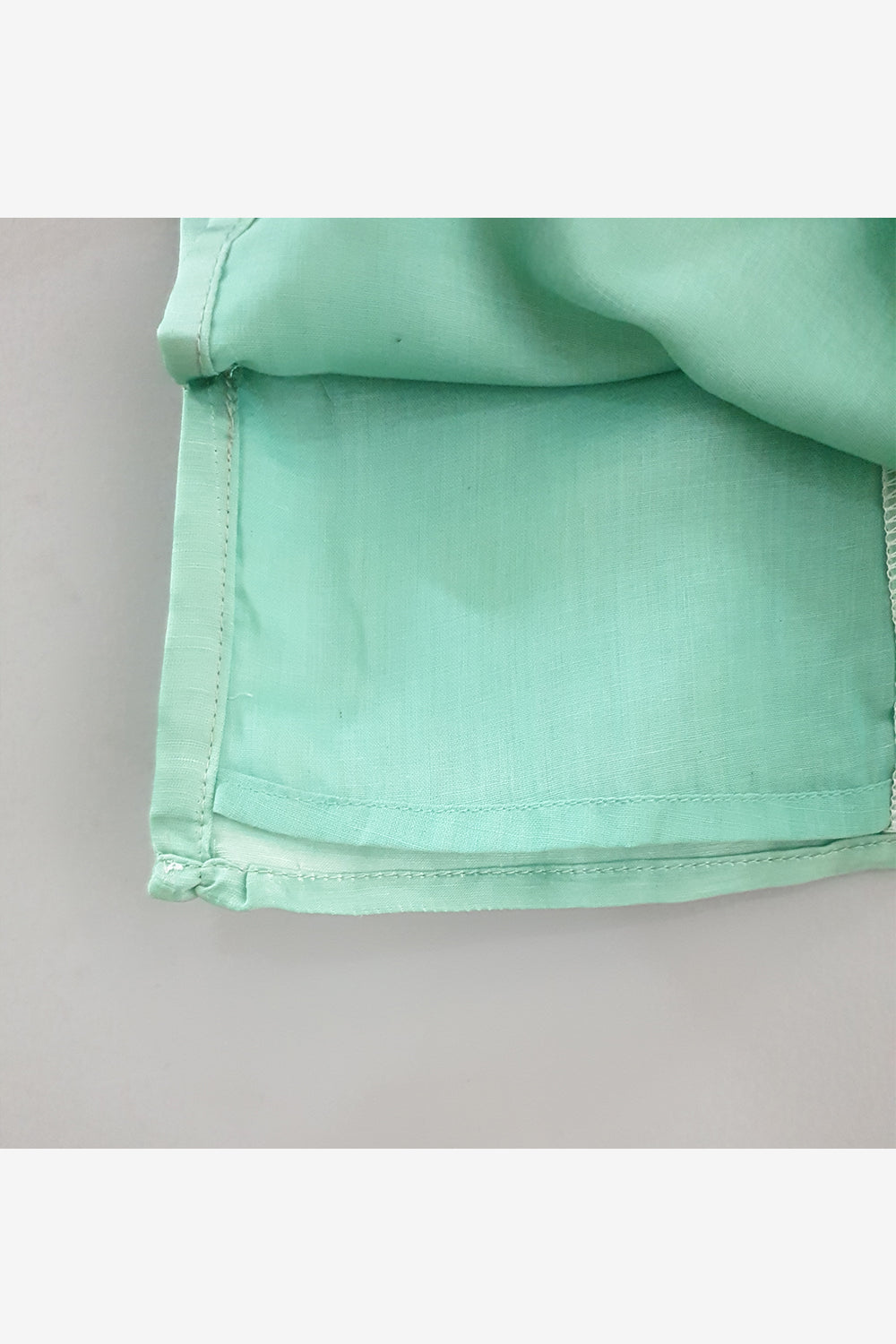 Green hand embroidered kurti and straight salwar