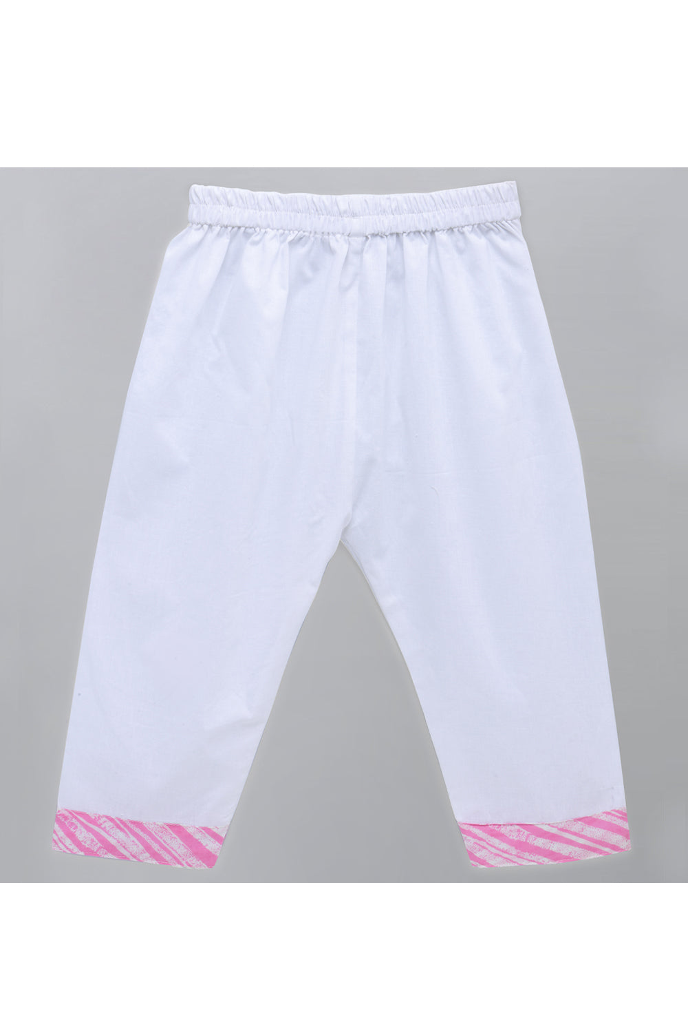 Pink Printed Kurta With White Pyjama Set