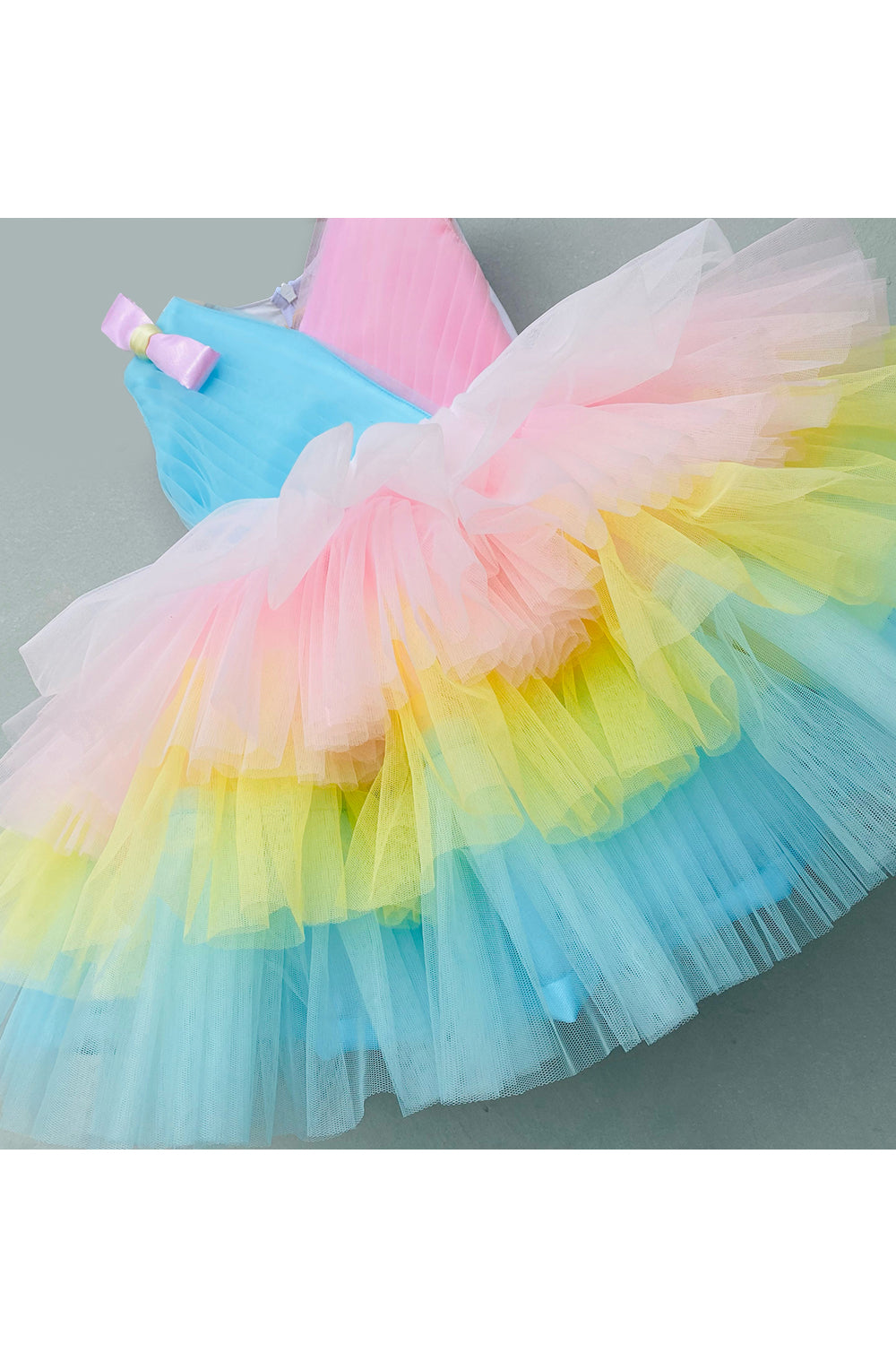 Multi color net frills dress
