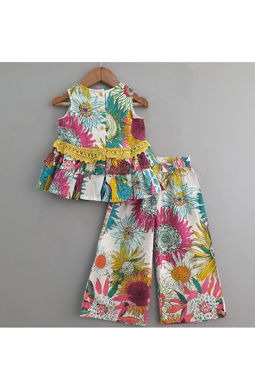 Multicolor Floral Printed Peplum Top With Pant Set