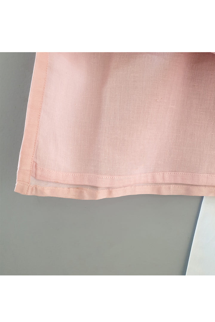 Pink Mirror Embroidered Kurta With Pyjama Set