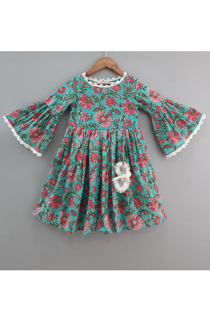 Mint Green Floral Printed Dress