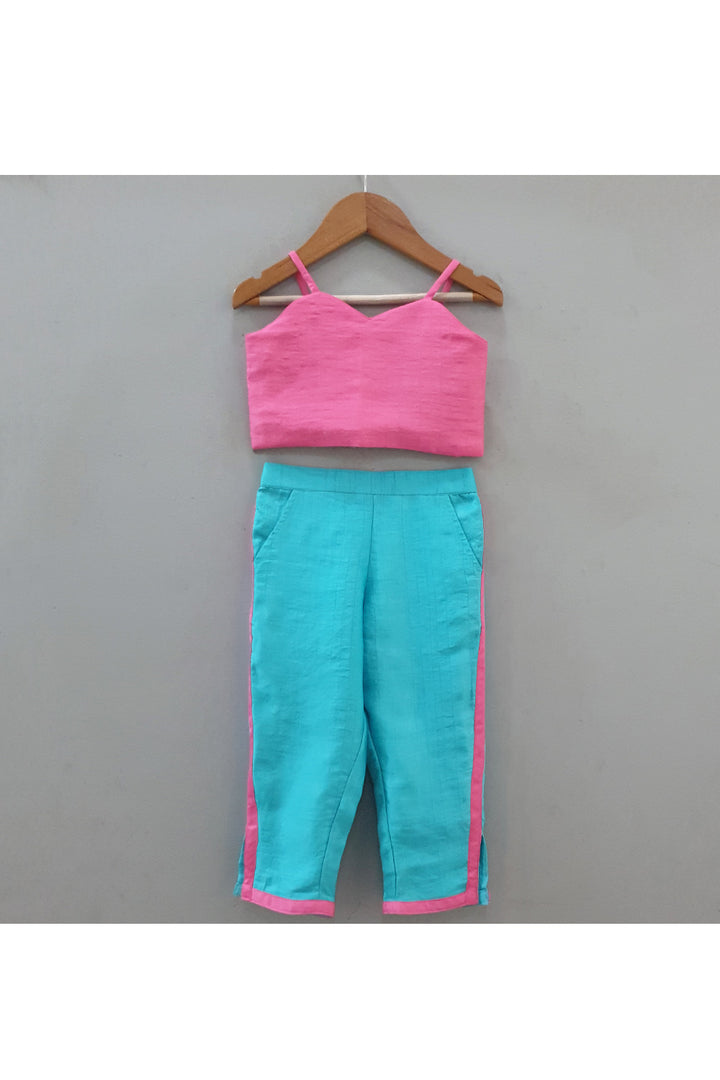 Pink Sleeveless Top With Embroidered Jacket Set