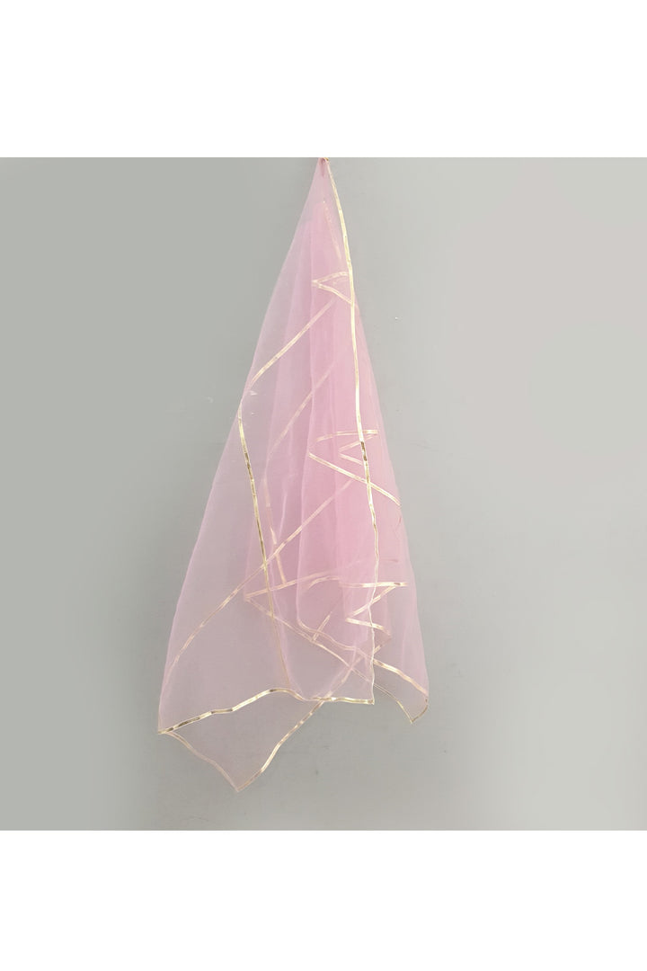 Onion Pink Sequins Embroidered Top With Lehenga Set