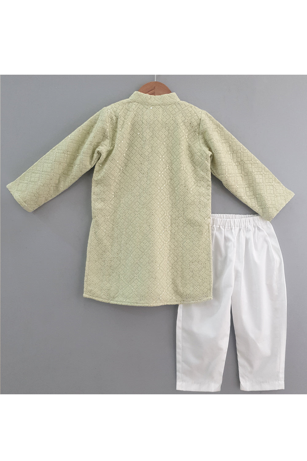 Mint Green Sequins Embroidered Georgette Kurta With Pyjama Set